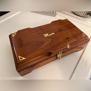 Charming Wooden Jewelry Box with Gold Details